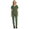 thumbnail image 1 of Maevn EON Sport Multi Pocket V-Neck Top & Comfy Full Elastic Waistband Pant Scrub Set, 1 of 5