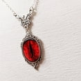 thumbnail image 4 of Red Cat Eye Necklace Charm Dragon Eyes Photo Glass Cabochon Pendant Handmade Choker Chain Necklaces Women Men Jewelry, 4 of 8