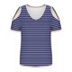 thumbnail image 5 of Tops de Algodón para Mujeres Tira Impresa Manga Corta Cuello en V Fuera Del Hombro, Top de Moda para el Uso Diario, 5 of 9