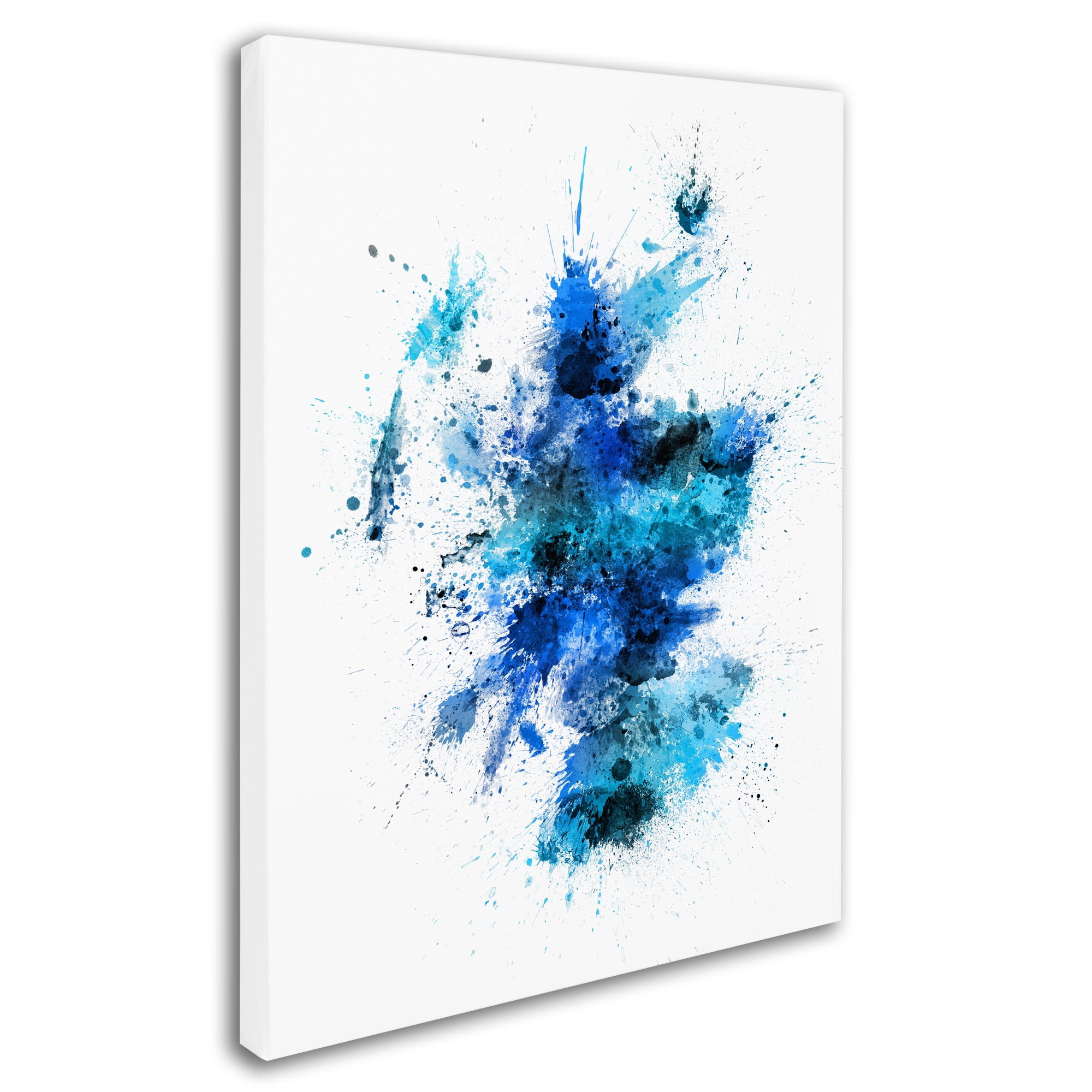 Trademark Fine Art "Scotland Paint Splashes Map II" Canvas Art by Michael Tompsett