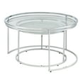 thumbnail image 4 of Ensigne Metal Round Nesting 2-Piece Table Set, Chrome and Clear, 4 of 7