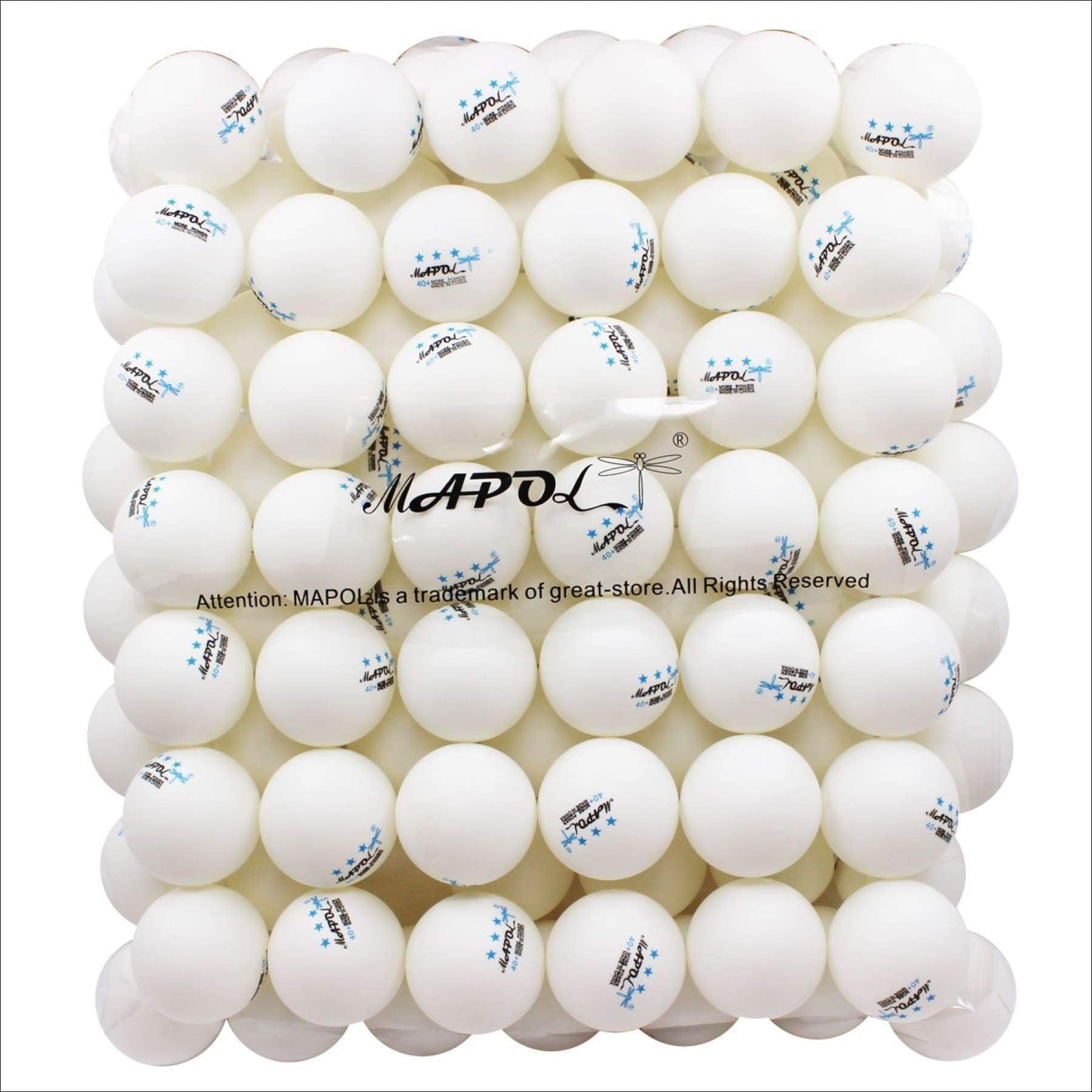 MAPOL 50 Pack Orange 3-Star Premium Ping Pong Balls Advanced Training Table Tennis Ball
