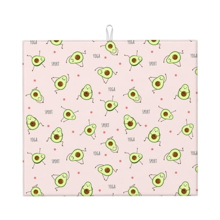 

Matuu Avocado Doing Sport Yoga for Dish Drying Mat for Kitchen Counter for Kitchen and Dining Kitchen Counter Accessories 16 x18