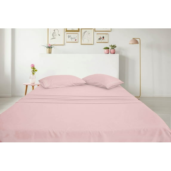Greeny Green Luxury 1800 Bamboo Ultra Soft Sheet Set – Wrinkle Free, Deep Pocket, Machine Washable, Hypoallergenic, Fade Resistant Bedding Set - 4 Piece Set (Queen, Pink)