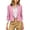 Pink, variant on Business Casual Short Jacket For Women, 3/4 Sleeve Lapel Open Front Blazer With Pockets, Solid Color Cropped Suit Jacket, Professional Work Office Top White XL