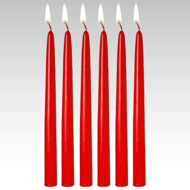 15" Red Taper Candles (1 Dozen)