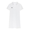 thumbnail image 3 of Vestido de mujer de manga corta, ajustado, bordado, vestido informal transpirable, blanco, L Advancent AP001476-02B, 3 of 7