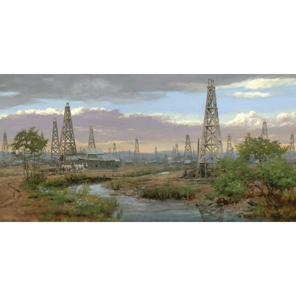 Oil Patch by Andy Thomas - Canvas Giclee Limited Edition Signed & Numbered 250 17x34 - Premium Art for Collectors - 1 Unit per pack