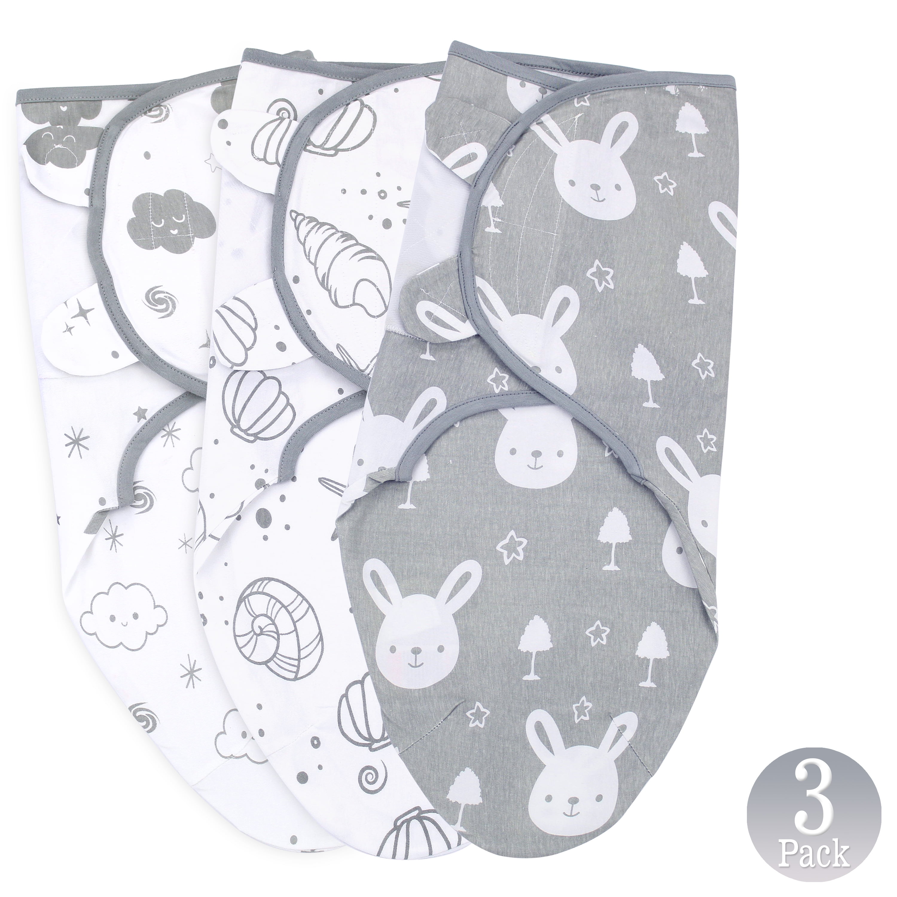 Baby Swaddle Blankets for Newborn Boy and Girl, 03 Months old, 3 Set