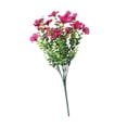 thumbnail image 3 of Ramo de flores violetas artificiales, planta falsa para jardín de casa con tallos verdes Rosa rojo, 3 of 9