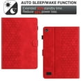 thumbnail image 5 of Case for Amazon Fire HD 7 2019/2017/2015, Embossed PU Leather Cover Flip with Smart Auto Wake / Sleep Stand Function Pencil Holder and Card Slots & Footgrip Case, Red, 5 of 5