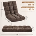 thumbnail image 4 of Yaheetech Floor Folding Sofa Chair Sofa Couch with 14 Adjustable Positions, Brown, 4 of 8