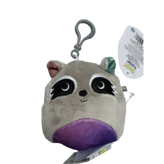 Official Kellytoy Squishmallows Max the Racoon 3.5" Clip on Stuffed Plush
