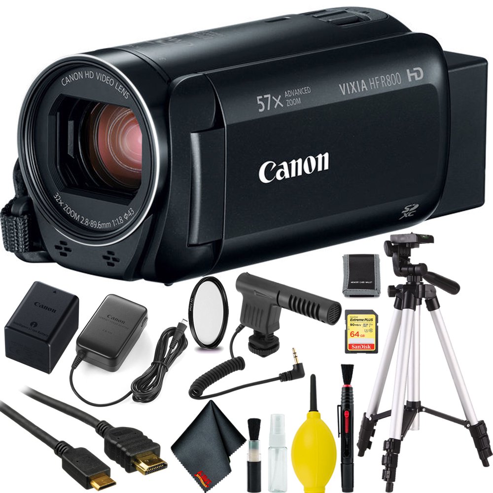 Canon VIXIA HF R800 Camcorder (Black) w/ 64GB Memory Card