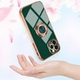 thumbnail image 3 of Compatible with Rose Gold iPhone 13 Mini Case for Women Girls Kickstand Ring Holder 360 TPU Rotation Case with Stand Plating Edge Work with Magnetic Mount Slim Luxury Girly Cover Case Green, 3 of 17