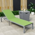 thumbnail image 2 of LeisureMod Marlin Modern Grey Aluminum Outdoor Patio Chaise Lounge Chair with Square Fire Pit Side Table Perfect for Patio, Lawn, and Garden, 2 of 21