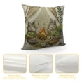 thumbnail image 4 of Camping Animals Throw Pillow Cover Tree Deer Fox Tent Bonfires Outdoor Adventure Decorative Pillow Cases Square Cotton Linen Cushion Cover for Home Bed Sofa Couch, 4 of 5