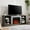 Grey, variant on Large Faux Stacked Stone TV Stand with 23" Electric Fireplace, Modern Media Console Table with Storage Cabinet, Entertainment Center for TVs up to 75", Grey