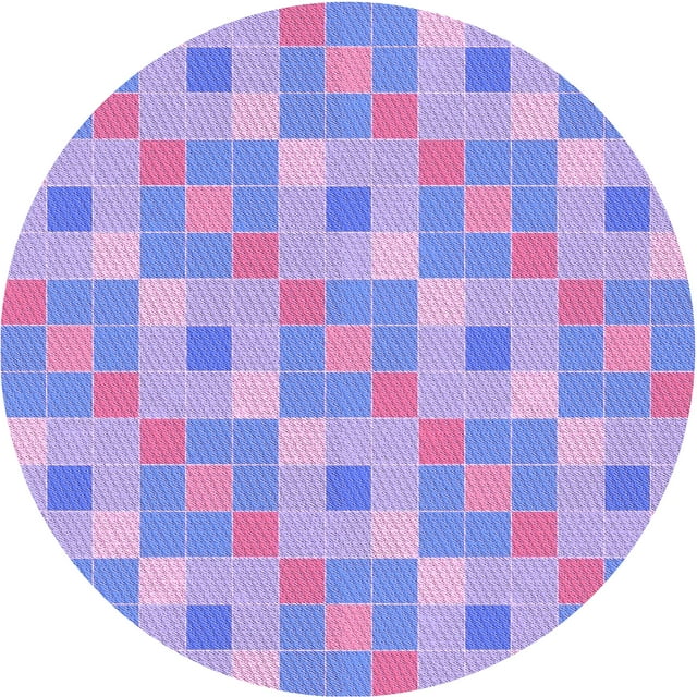 Ahgly Company Tapis Rond Lavable en Machine Intérieur Transitionnel Violet Moyen, 5 Pieds Rond