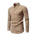 thumbnail image 2 of Fashnice Chemise Homme Col à Revers Chemise Boutonnée Coupe Régulière Tunique de Vacances Kaki Clair G, 2 of 8