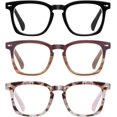 thumbnail image 1 of JM 3 Pack Reading Glasses for Women Men Blue Light Blocking, Oprah Square Computer Readers Spring Hinge, 1 of 8