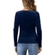thumbnail image 3 of INSPIRAR CHIC Blusa de Terciopelo para Mujer de Cuello Cuadrado de Manga Larga Sólida S Azul Oscuro, 3 of 6