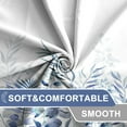 thumbnail image 4 of Shower Curtain Plants for Bathroom,Waterproof Quick-drying Blue Leaves Shower Curtain Set with Hooks 72x84 Inch, 4 of 6