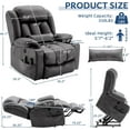 thumbnail image 2 of Large Dual Motor Lay Flat Power Lift Recliner Chair with Extended Footrest, Heat Massage, Oversized Electric Recliner for Big Tall Elderly, Lumbar Pillow, USB & Type-C Ports, Gray, 2 of 7