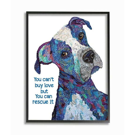 Stupell Industries You Can Rescue Love Phrase Colorful Pet Dog Designed by Lisa Morales