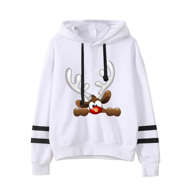 Chandail en Molleton d'Hiver pour Femmes, Blouse Mi-Longue Ample, Pull Imprimé de Noël, Cardigan à Col Rond Chaud, Mode Pull