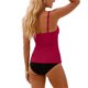 thumbnail image 5 of Conjunto de Bikini de Cintura Alta para Mujeres Traje de Baño Tankini de Correa de Color Sólido con Sujetadores Acolchados Extraíbles, Nylon + Spandex, Alto Corte Delgado, 5 of 6