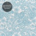 thumbnail image 5 of Shower Curtain, White Light Blue Paisley Waterproof Fabric Plastic Shower Curtain, Drying Fast Bathroom Curtain with 9 Buttonholes, Ruffle Shower Curtain 60x72in, 5 of 8