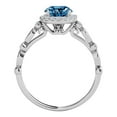 thumbnail image 3 of Aonejewelry 1.30 Ct. Halo Blue Diamond Engagement Wedding Ring In 14k Solid White Gold, 3 of 4