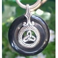 thumbnail image 2 of Sterling Silver Celtic Triskele Knot on Black Onyx Disc Slide Pendant, 2 of 2