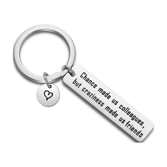 Myospark Coworker Leaving Gifts Going Away Keychain Chance Made Us Colleagues, But Craziness Made Us Friends Keychain retirement gifts