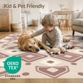 thumbnail image 4 of ODIKA 4'x6' Beige Brown Warm Geometric Pattern Washable Area Rug Intricate Diamond Motif Design Non-Slip, Chair-Friendly, Flatwoven for Home Office, Under Desk, 4 of 7