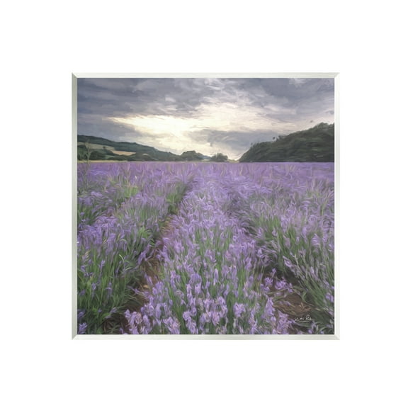 Stupell Lavender Fields Sunlit Clouds Botanical & Floral Photography Wall Plaque Unframed Art Print Wall Art