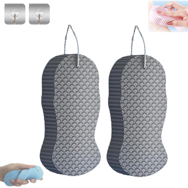 Esponja exfoliante Beyond Draw,Exfoliante Beyond Draw,Esponja exfoliante Beyond Draw,Esponja de baño exfoliante,Esponja de baño exfoliante súper suave 3D (2PCS-D)