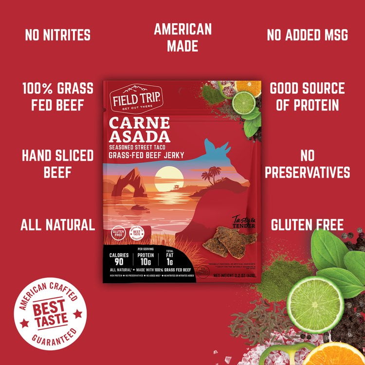 (9 Pack) Field Trip Jerky Carne Asada Street Taco 2.2 Oz