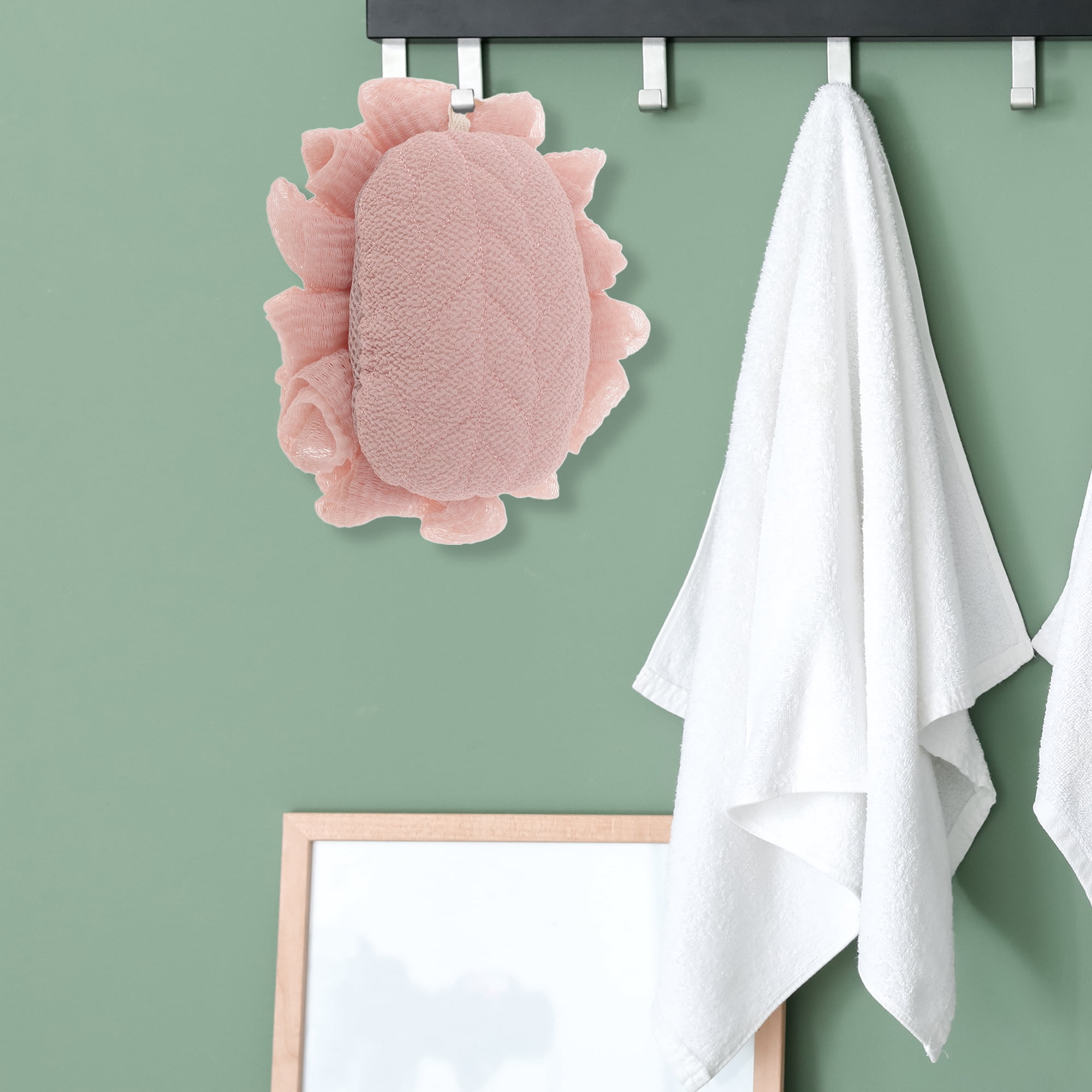 Unique Bargains Wheat Ears Bath Sponge 1 Pc Pink