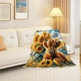 thumbnail image 4 of Hearth & Gear Cow & Sunflower Flannel Blanket Soft Cozy Throw For Couch Bed Or Outdoor Picnics Thick Blankets Size Thermal Blanket Full Size Blanket for Sofa Living Room Blankets Throw Blanket Blanket, 4 of 6