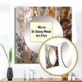 thumbnail image 3 of Designart "Feather Extravaganza Gold IV" Glam Feather Square Mirror For Wall Decor - Large Gold Square Mirror Printed Wall Decor - Glam Square Living Room Mirror, 3 of 5