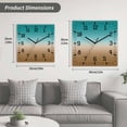 thumbnail image 5 of Teal Brown Ombre Wooden Wall Clock Silent Non Ticking, Turquoise Gradient Modern Abstract Art Square Wall Clocks Battery Operated, Decor Clock for Home Office, Living Room, Kitchen, 10 Inch, 5 of 9