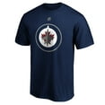 thumbnail image 2 of Men's Fanatics Connor Hellebuyck Navy Winnipeg Jets Authentic Stack Name & Number T-Shirt, 2 of 3