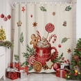 thumbnail image 2 of Shower Curtains Sets for Bathroom Decor Vintage Pine Branch Gingerbread Waterproof Bathroom Curtain with Hooks, Cappuccino on Linen for Bathroom Decor,36x72IN, 2 of 9