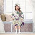 thumbnail image 7 of Wearable Blanket with Sleeves and Pocket Oversized Hooded Sweatshirt 3-14 YR Ginkgo Leaves and Petals M, 7 of 7