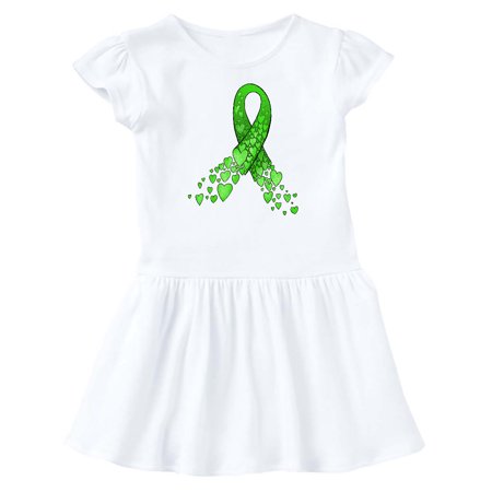 

Inktastic Mental Health Awareness Ribbon with Green Hearts Gift Baby Girl Dress