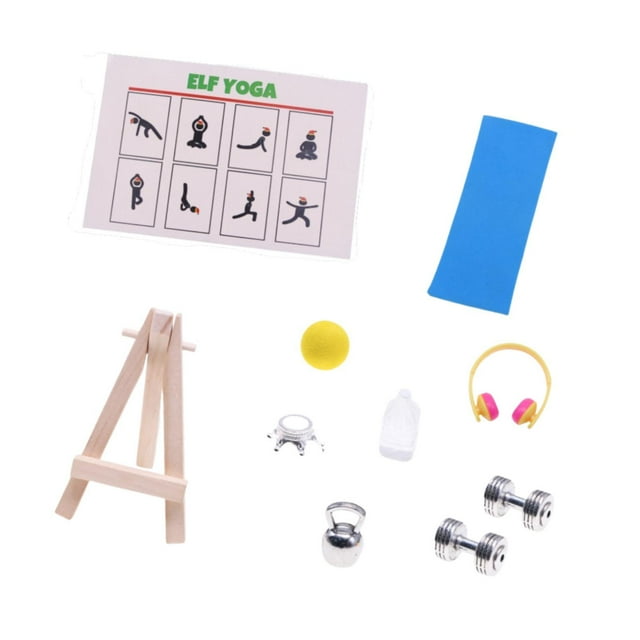 Maqueta gimnasio en miniatura, accesorios para escenas fitness en casas muñecas, decoración para casas muñecas 7 a 14 años.