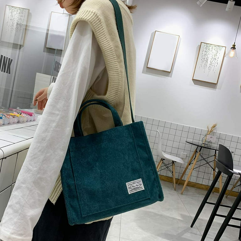Women's Aesthetic Corduroy Tote Bag