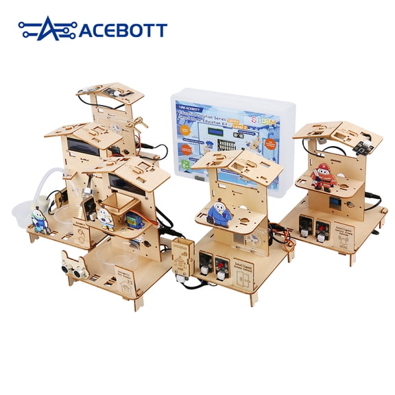 ACEBOTT 5-in-1 ESP32 STEM Smart Kit STEM Robotics Science Kits Smart Home IoT Starter Kit Compatible with Arduino IDE Engineering Projects STEA kit